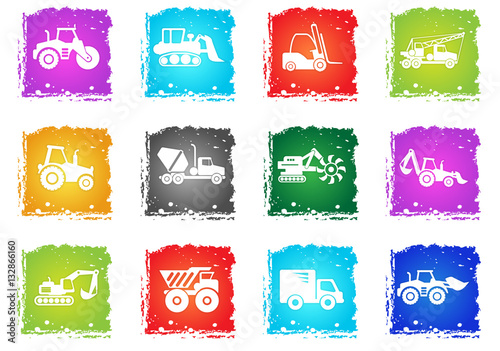 Construction Machines Icon Set