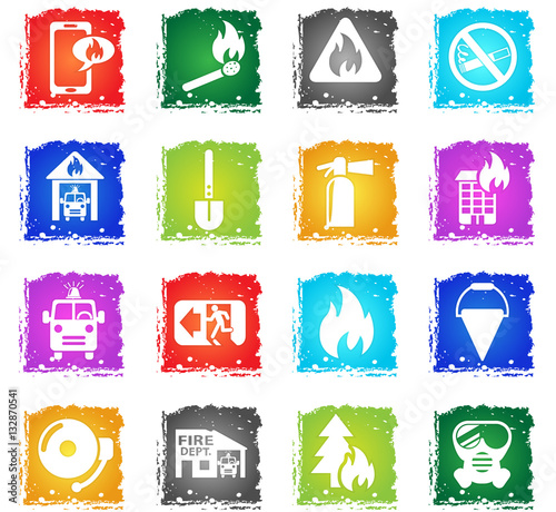 fire brigade icon set