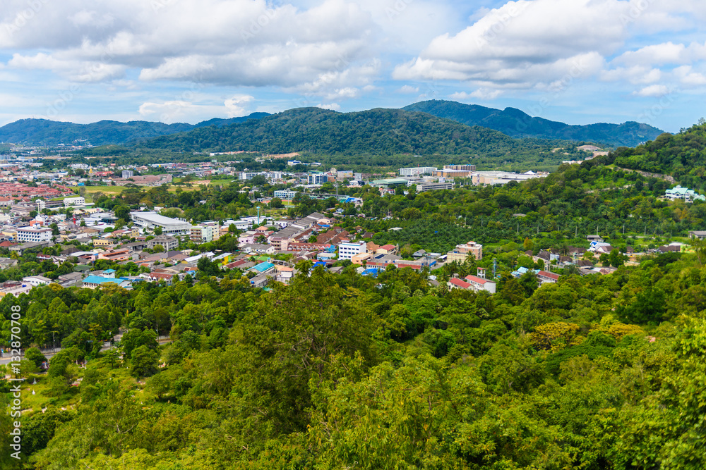 Phuket Town top view from Rang Hill