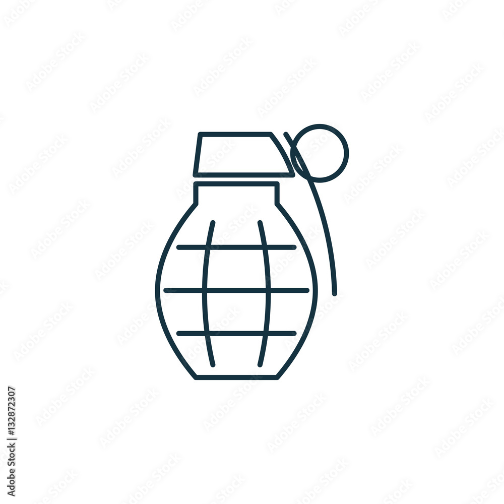 Granate isolated line icon on white background, weapon Granate isolated line icon on white background, weapon