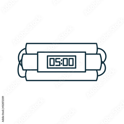  Timer bomb isolated line icon on white background