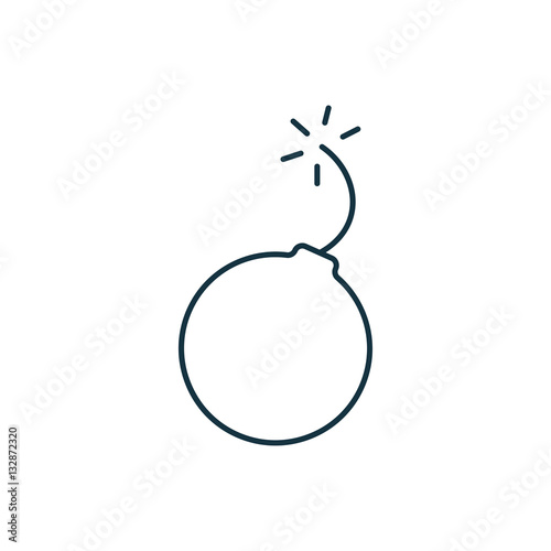 Bomb isolated line icon on white background