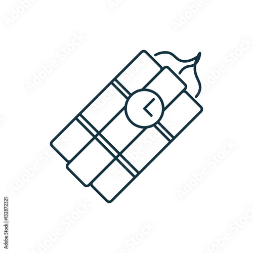  Timer bomb isolated line icon on white background
