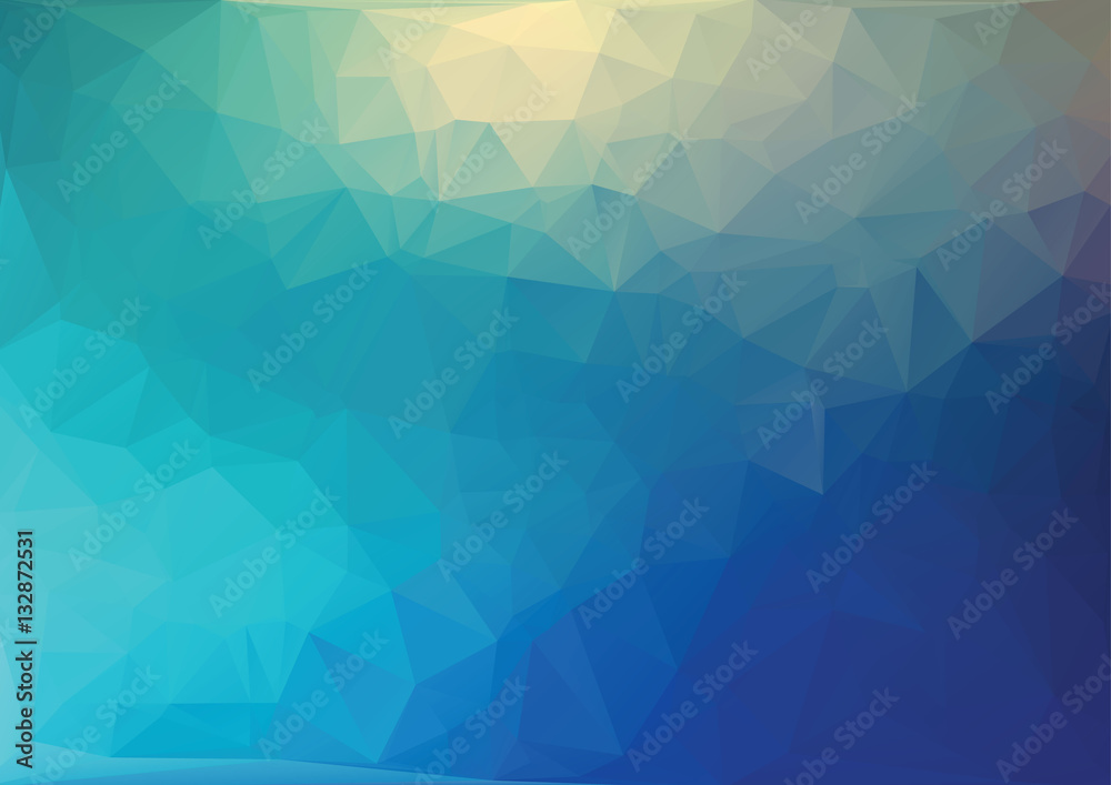 Polygonal blue yellow background