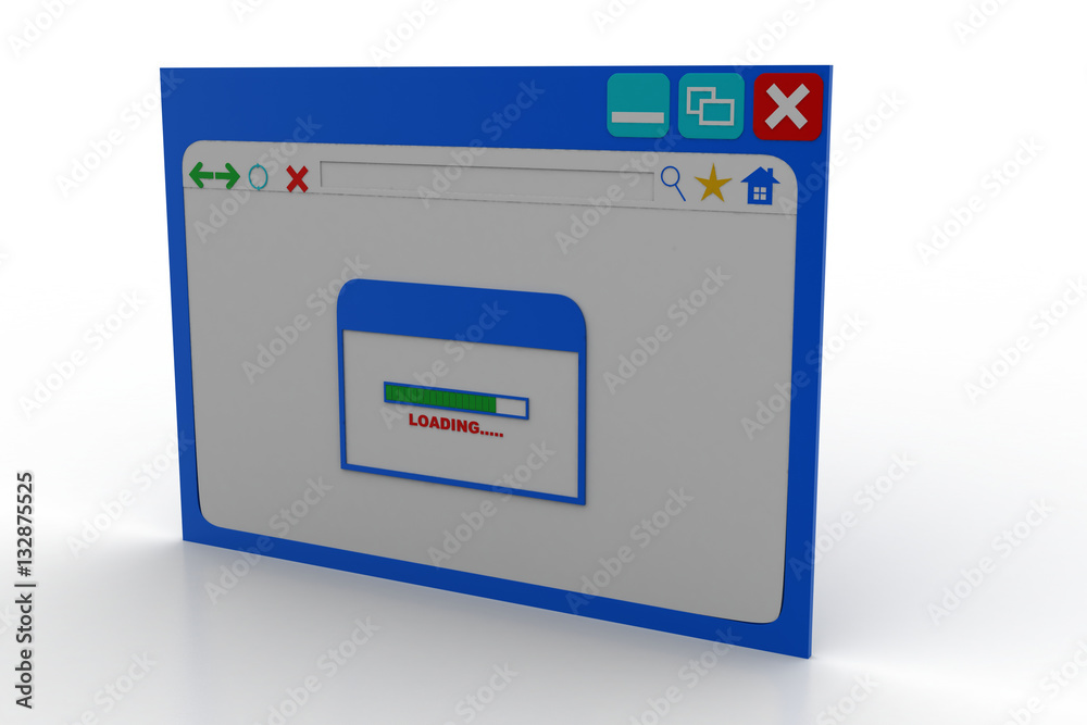 Web page showing loading screen Web page showing loading screen