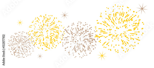 feu d'artifice fête or