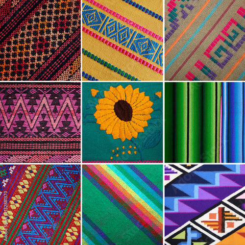 Woven fabric with traditional guatemalan pattern