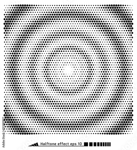 Vector. Halftone pattern effect. No gradient. Spiral