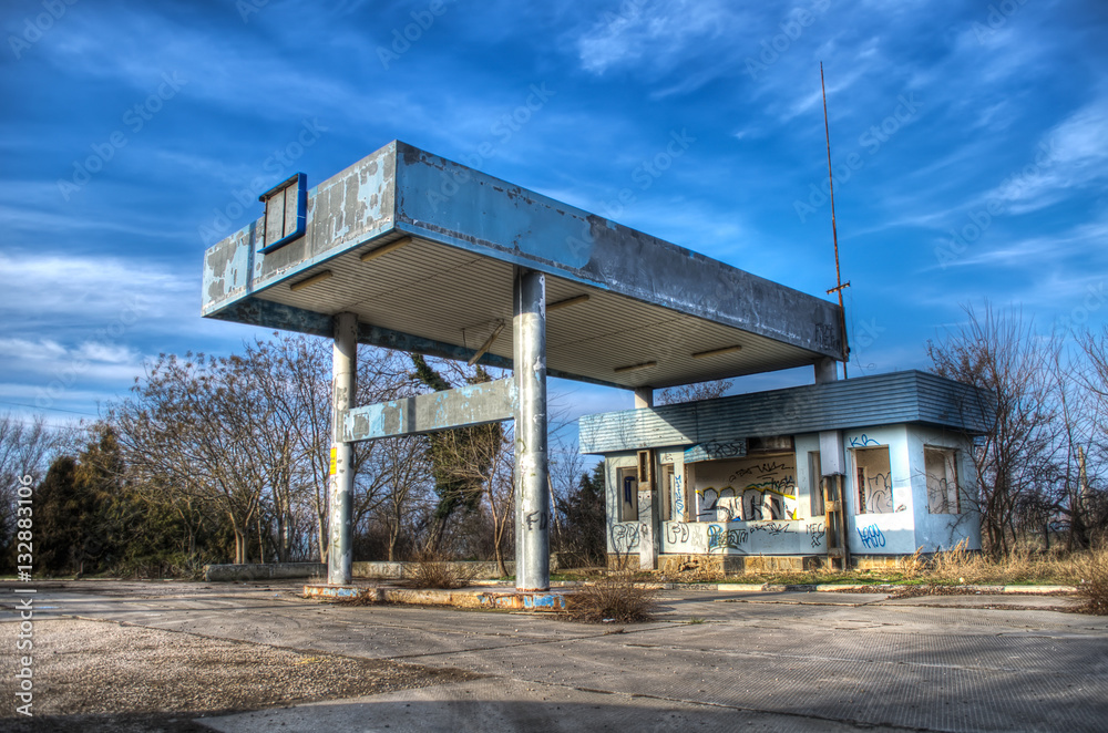 abandoned gas station