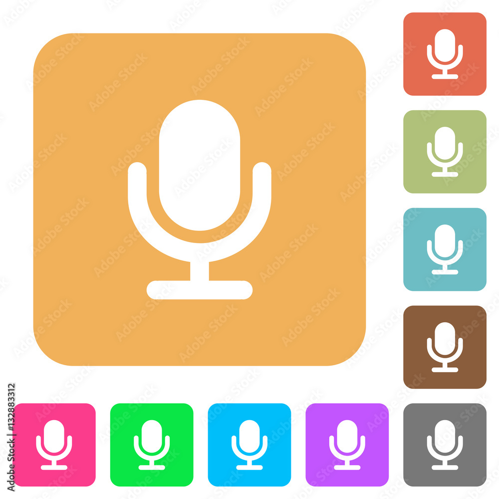 Microphone rounded square flat icons Microphone rounded square flat icons