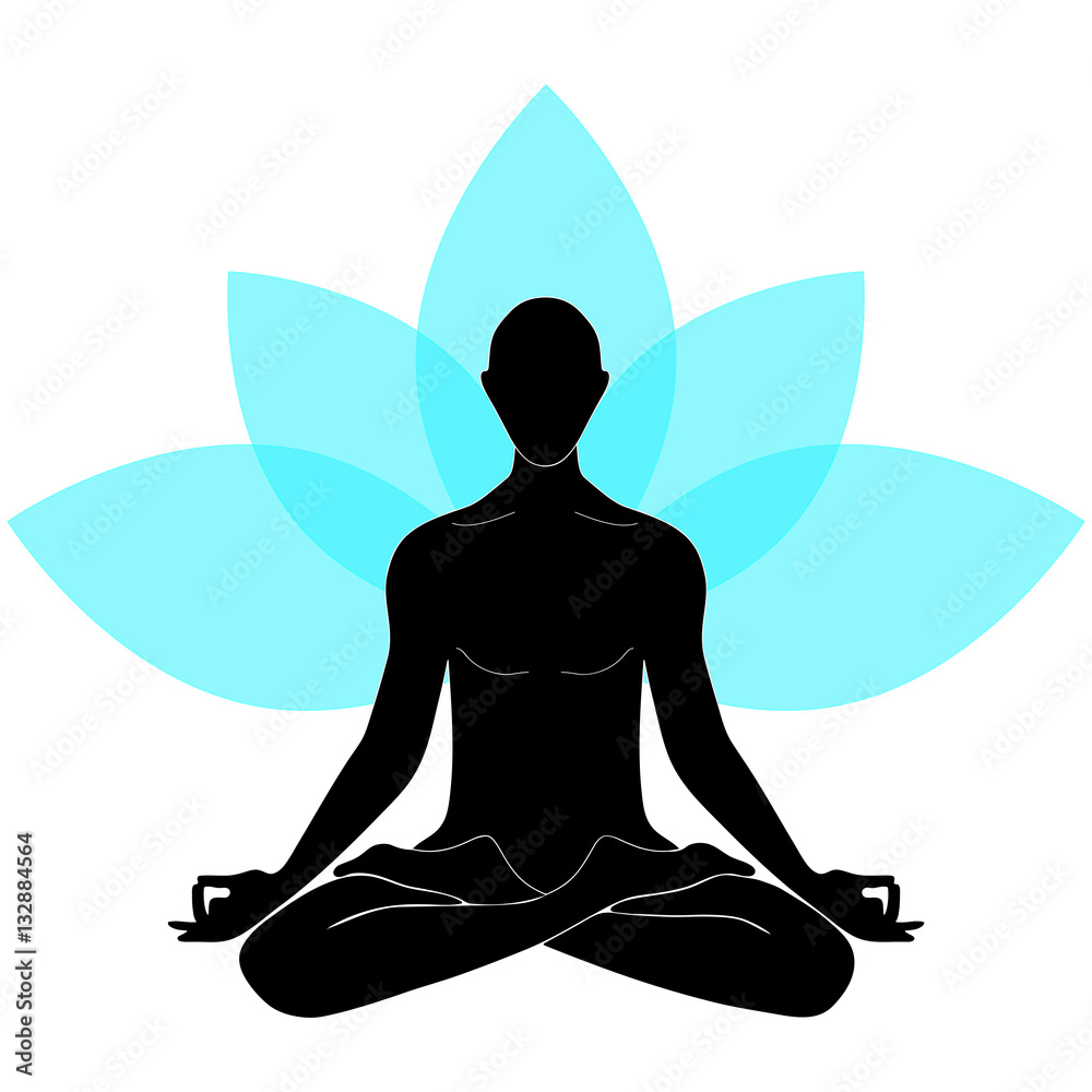 Yoga, Hand drawn Typography poster. Meditation in lotus pose, Stock Vector,  Vector And Low Budget Royalty Free Image. Pic. ESY-028487233 | agefotostock
