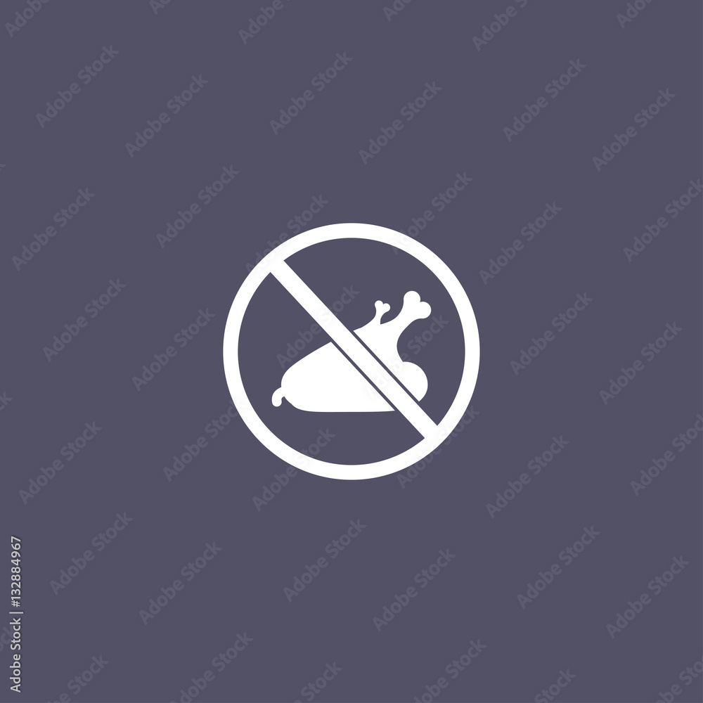 chicken forbidden icon design