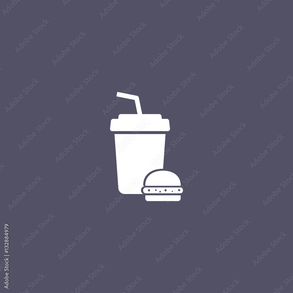 Obraz premium plastic cup icon with burger