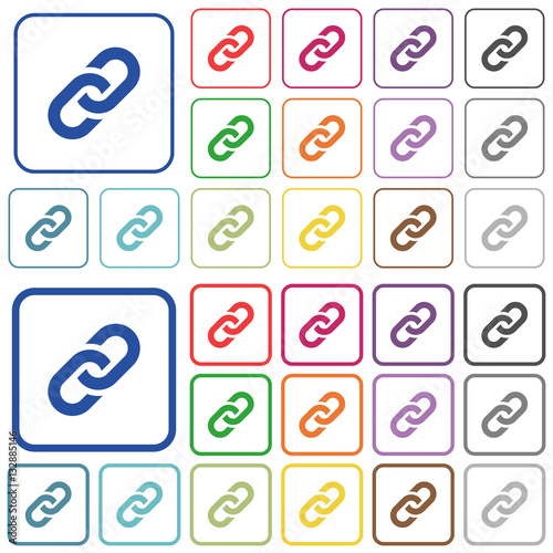 Link outlined flat color icons