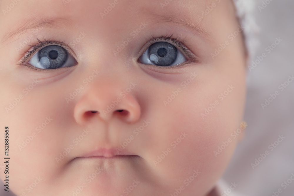 Adorable baby girl portrait on white background Adorable baby girl portrait on white background