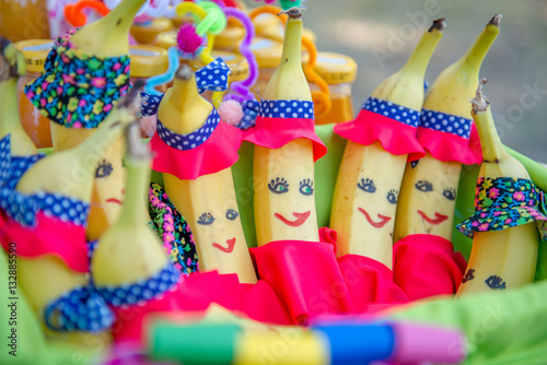 Quadro su tela Birthday party decoration fun bananas