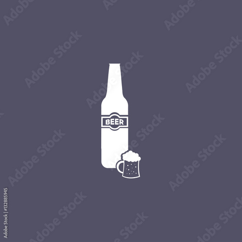 simple beer bottle icon design