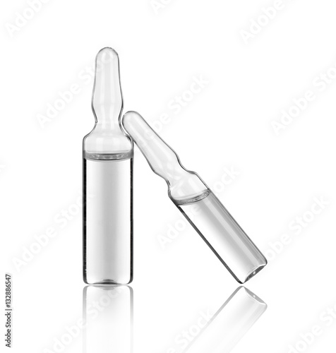  medical ampoules isolated on white background photo