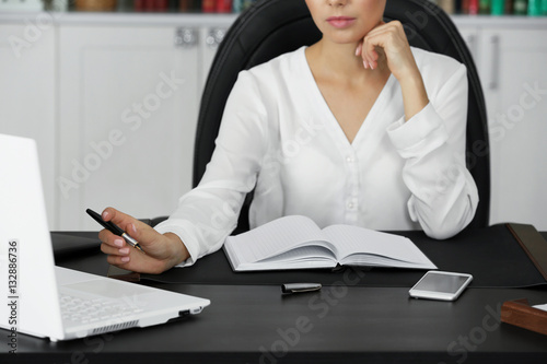 Woman working in modern office