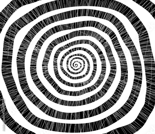 Vector spiral. The concentric circles. The silhouette of the spiral. Effect, hypnosis, the symmetry of the spiral.