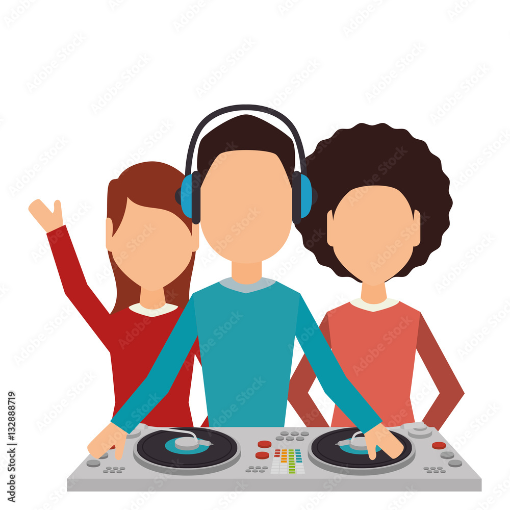 dj man music icon vector illustration design dj man music icon vector illustration design