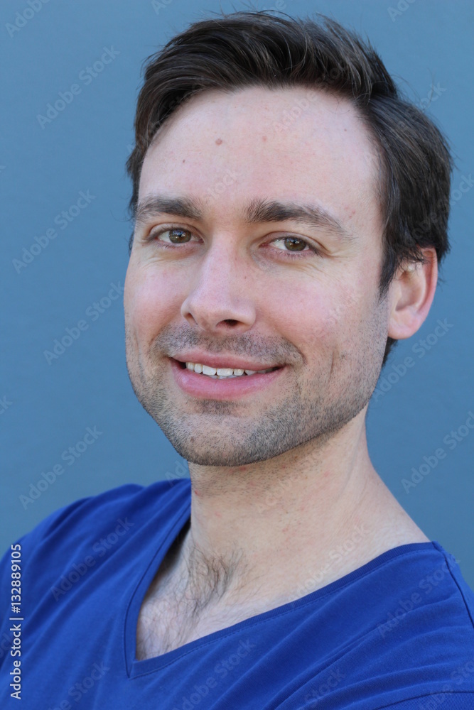 Fototapeta premium Joyful male smiling isolated close up