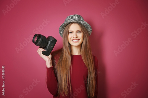 Beautiful young photographe...