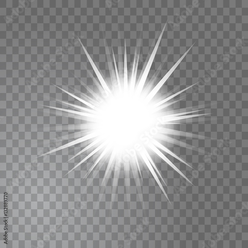 Wallpaper Mural Bright glowing light sun burst on transparent background. Glitter star effect decoration with ray sparkles for your design. Vector illustration Torontodigital.ca