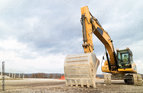 Excavator is Preparing a Construction Site