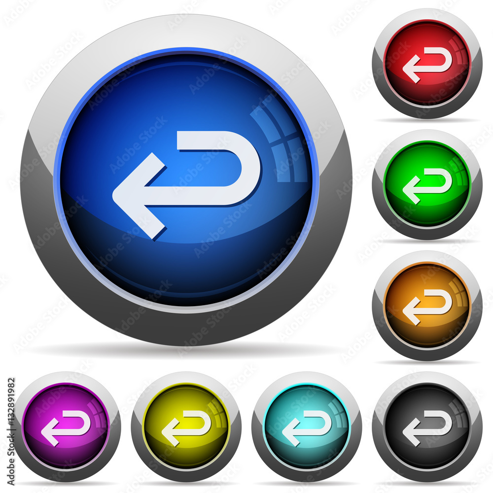 Back arrow round glossy buttons Back arrow round glossy buttons