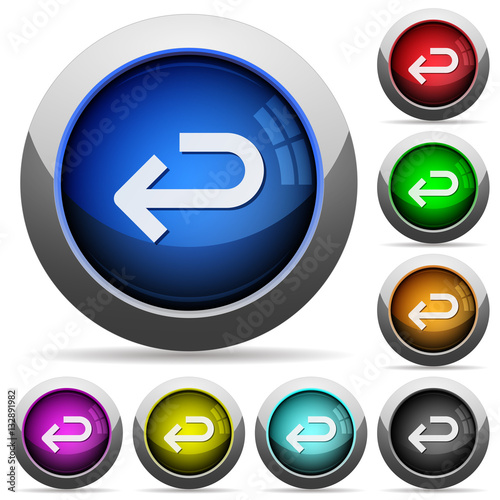 Back arrow round glossy buttons