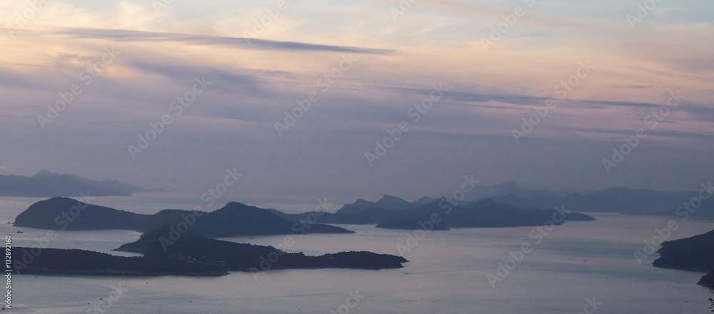 croatian islands at dusk