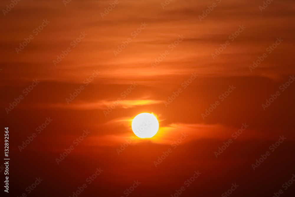 Sun on sunset sky Sun on sunset sky