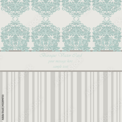 Baroque Vintage Vector Card. Damask Royal Decor. Elegant Poster for weddings, ceremony, events