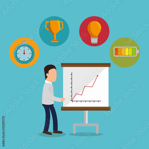 business people with paperboard training icon vector illustration design