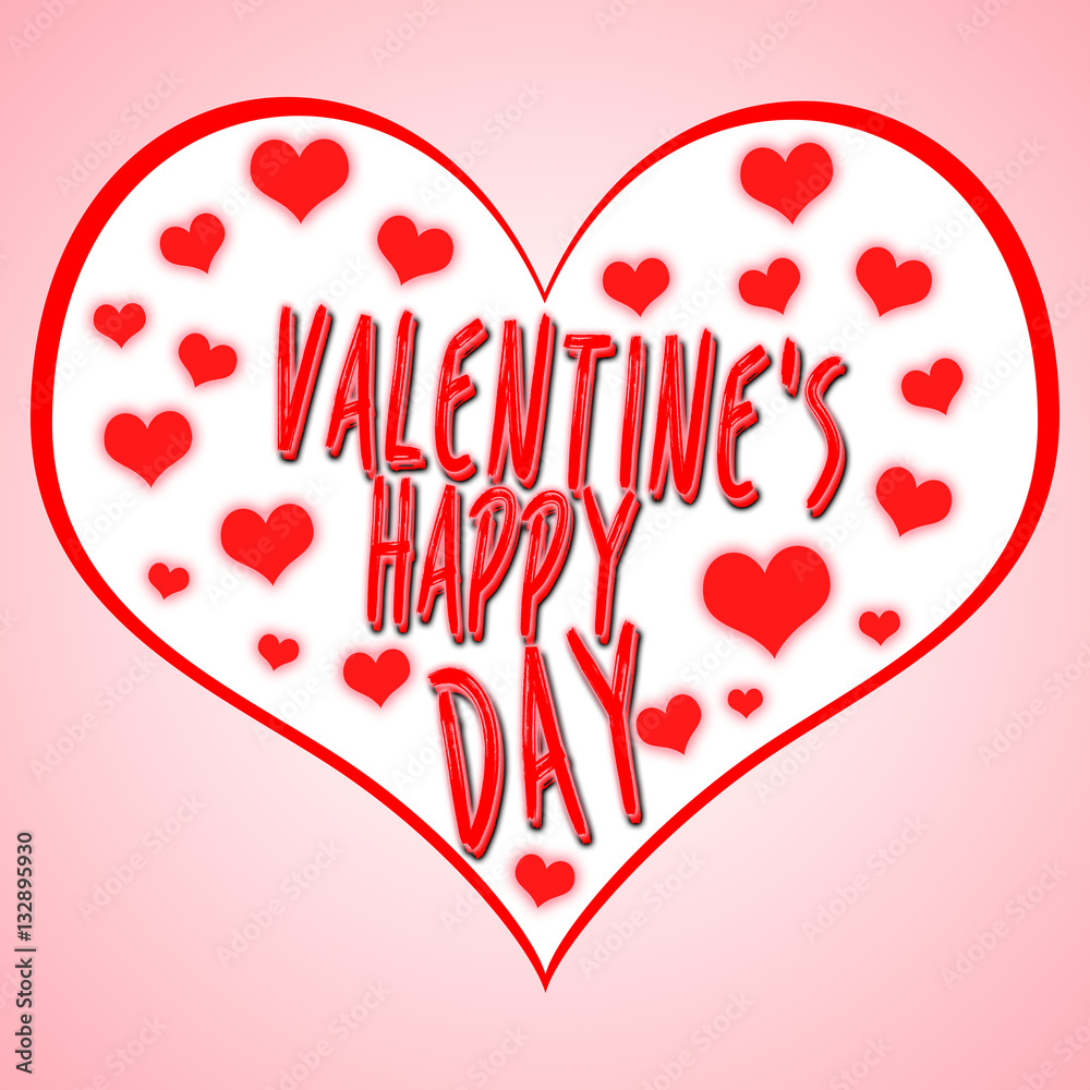 Valentine's day concept illustration with heart symbol suitable for advertising and promotion. Happy valentines day and weeding design elements. Pinc Background with Ornaments Hearts.