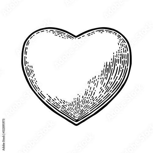Heart. Vector black vintage engraving illustration