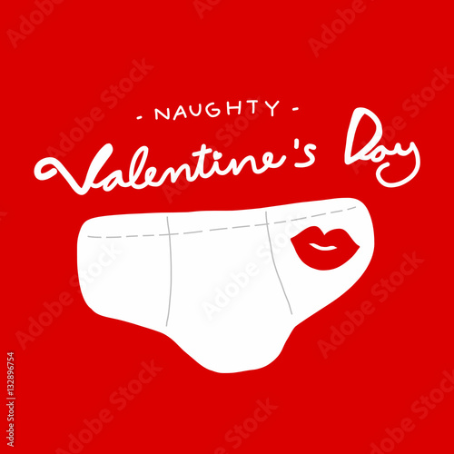 Naughty Valentine's Day man underwear cartoon illustration