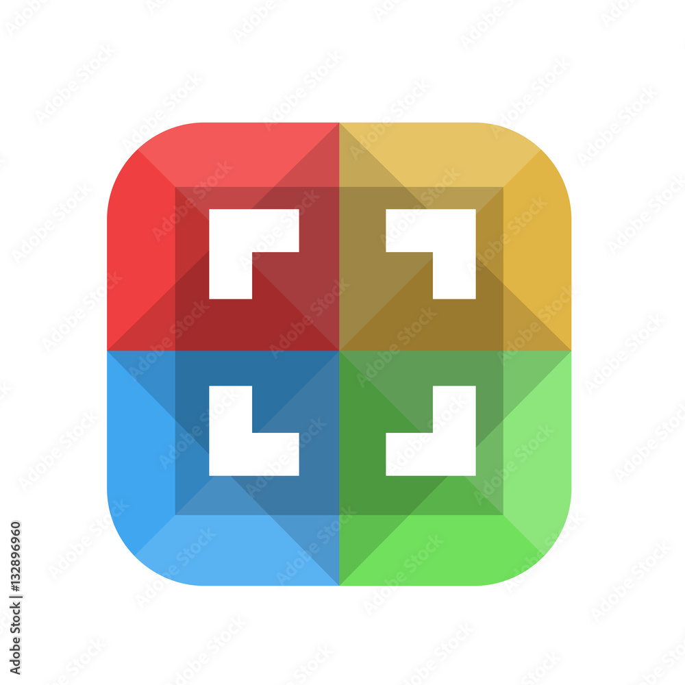 Fototapeta premium Origami App Button