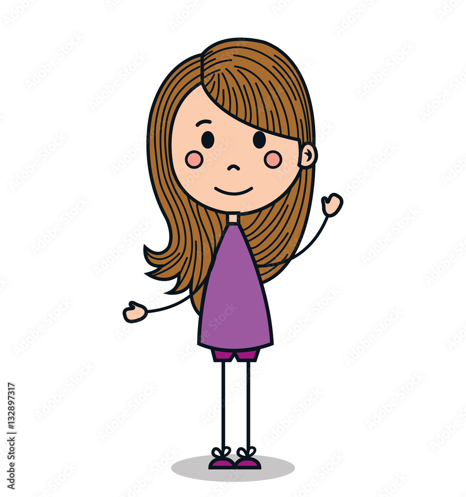 cute little girl drawing vector illustration design cute little girl drawing vector illustration design