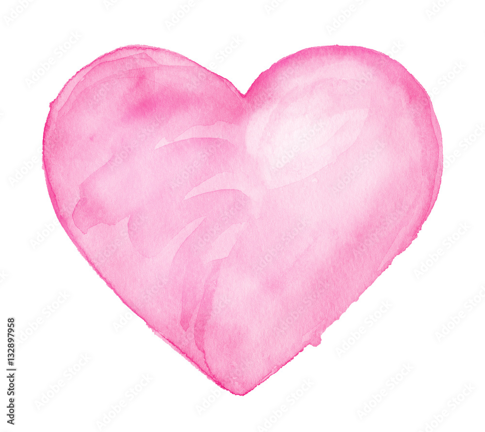 Cute Heart. Watercolor drawing