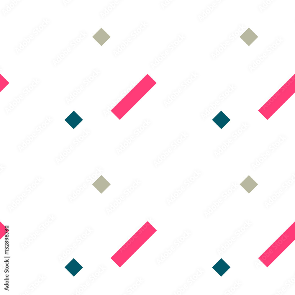 Seamless geometric stripy pattern. Texture of diagonal strips. Blue, pink rectangles and squares on white background. Baby, children colored. Vector Seamless geometric stripy pattern. Texture of diagonal strips. Blue, pink rectangles and squares on white background. Baby, children colored. Vector