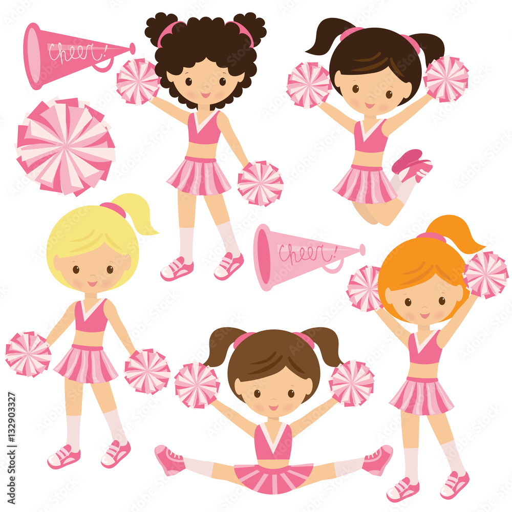 Cheerleader vector cartoon illustration Cheerleader vector cartoon illustration