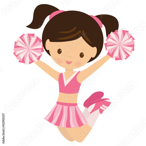 Cheerleader vector cartoon illustration