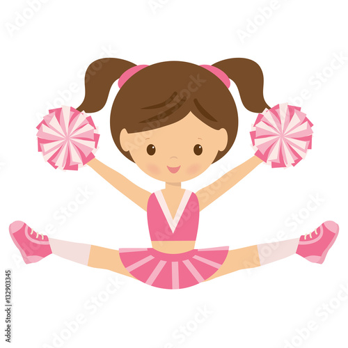 Cheerleader vector cartoon illustration