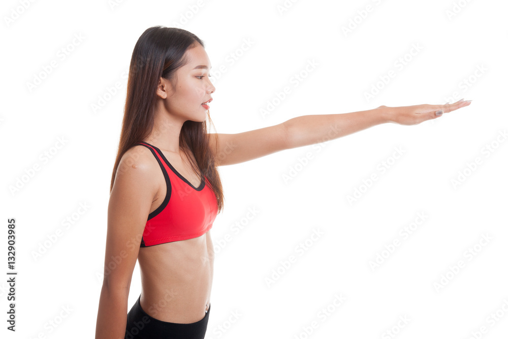 Beautiful Asian healthy girl do yoga pose.