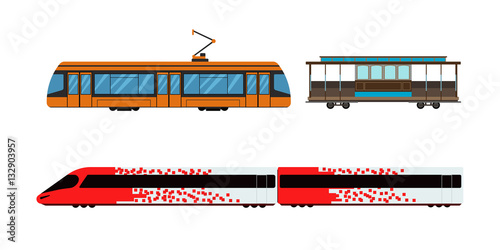 City railway transport vector illustration.