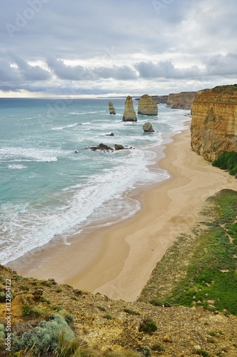 The Twelve Apostles rock formations off the Great Ocean Road in Victoria, Australia