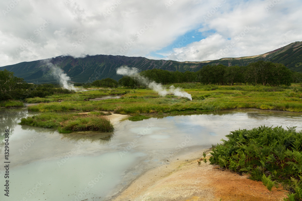 Hydrothermal field in the Uzon Caldera. Kronotsky Nature Reserve