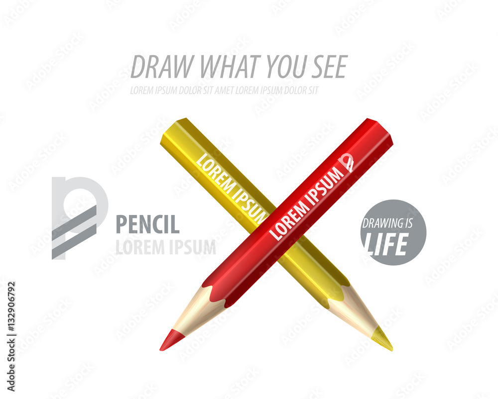 Vector pencil premium ad product template
